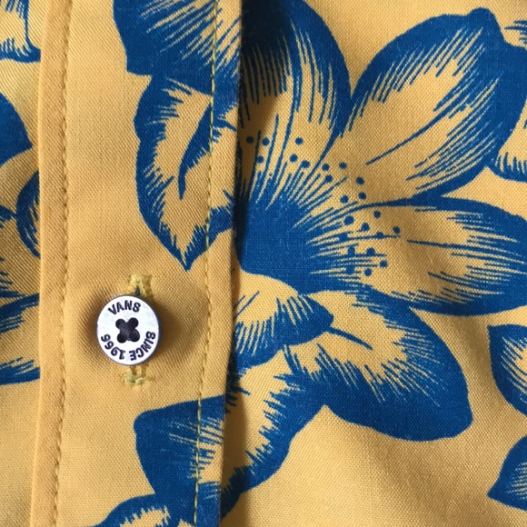 Vans goldenrod/teal roomy cropped Hawaiian shirt - Picture 4 of 5